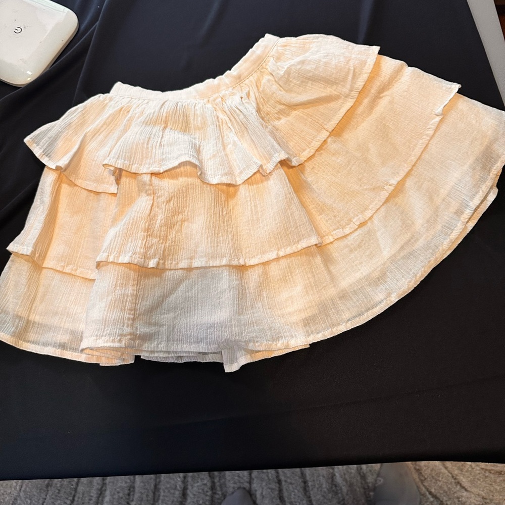 Next Cream Layered A-Line Skirt